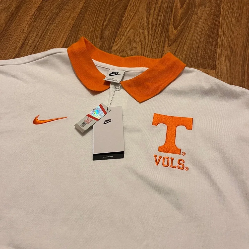 Nike Tennessee‎ Volunteers Polo Shirt Men XL White Orange Collar New